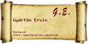 Gyárfás Ervin névjegykártya