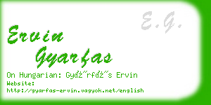 ervin gyarfas business card